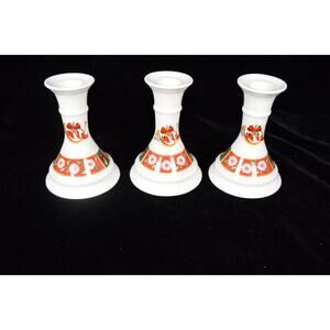 Set of 3 Candlesticks CHARLTON HALL KOBE CLASSIC TRADITIONS JAPAN Christmas Set